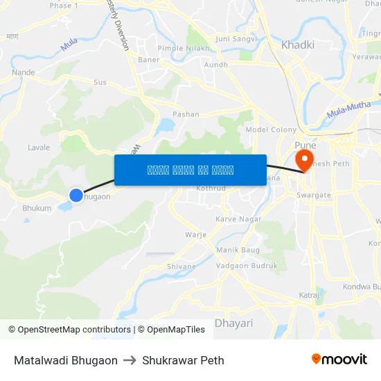 मटालवाडी भुगाव to शुक्रवार पेठ map
