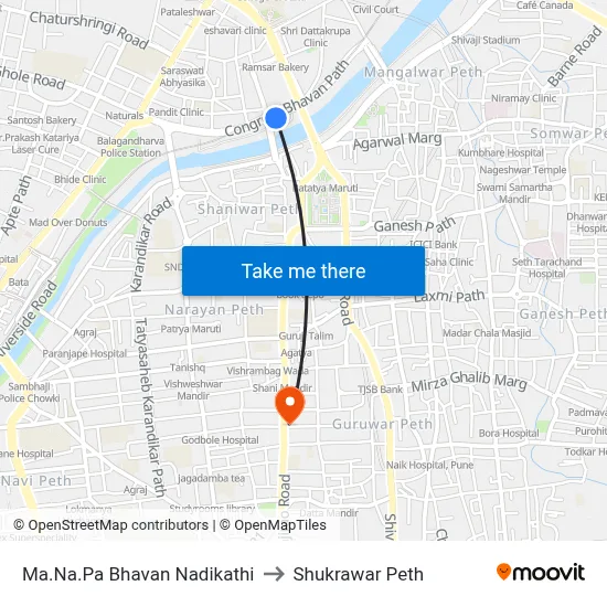 मा.न.पा भवन नदीकाठी to शुक्रवार पेठ map