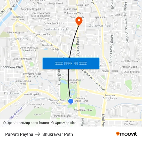 पार्वती पायथा to शुक्रवार पेठ map