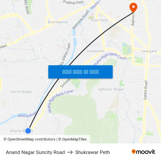 आनंद नगर सनसिटी रोड to शुक्रवार पेठ map