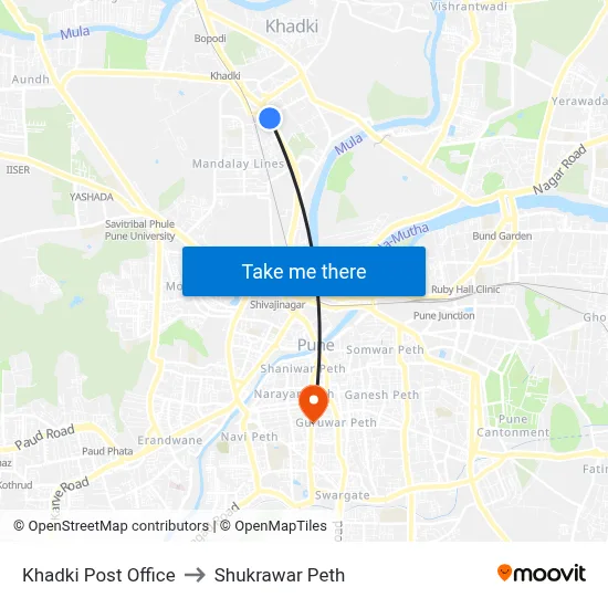खडकी पोस्ट ऑफिस to शुक्रवार पेठ map