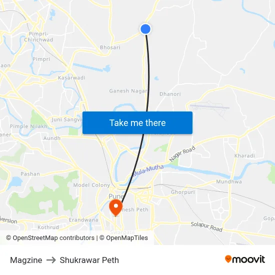 Magzine to Shukrawar Peth map