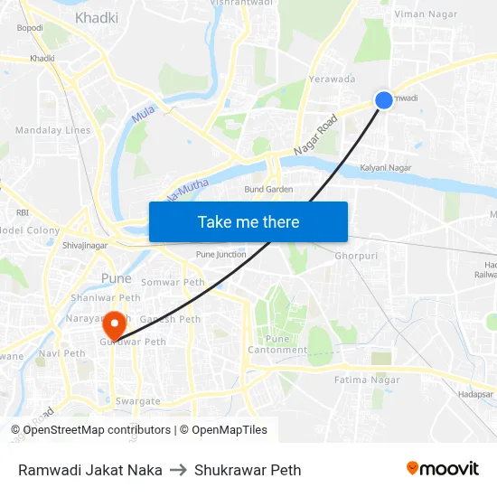 रामवाडी जकात नाका to शुक्रवार पेठ map