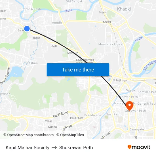 कपिल मल्हार सोसायटी to शुक्रवार पेठ map