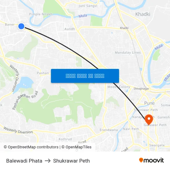 बालेवाड़ी फाटा to शुक्रवार पेठ map