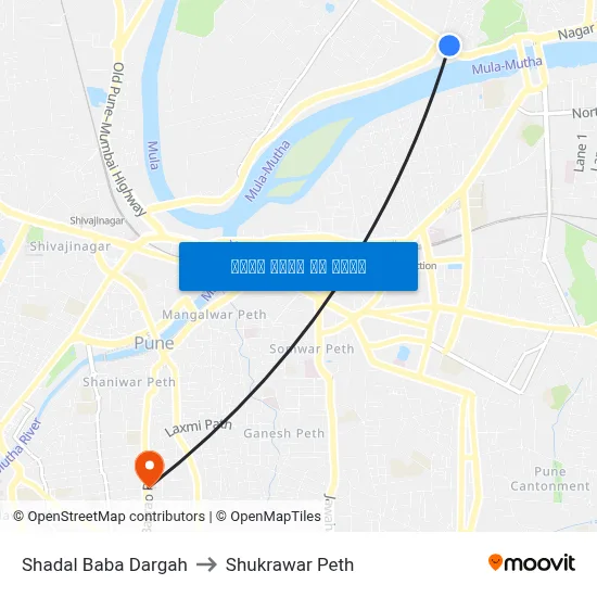 शादल बाबा दरगाह to शुक्रवार पेठ map