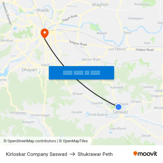 किर्लोस्कर कंपनी सासवड to शुक्रवार पेठ map