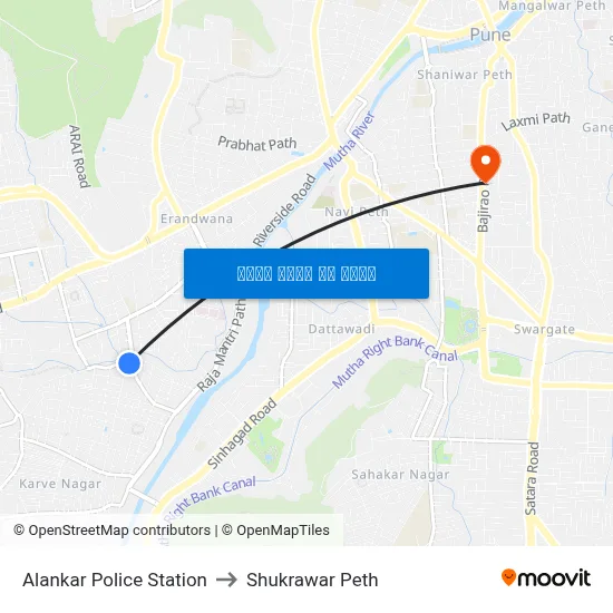 अलंकार पुलिस स्टेशन to शुक्रवार पेठ map