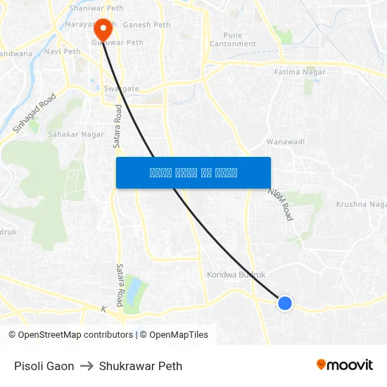 पिसोली गांव to शुक्रवार पेठ map
