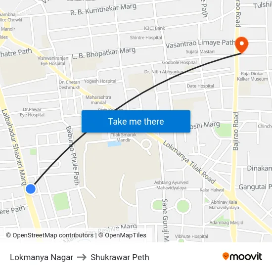 Lokmanya Nagar to Shukrawar Peth map