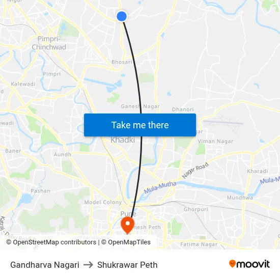 गंधर्व नगरी to शुक्रवार पेठ map