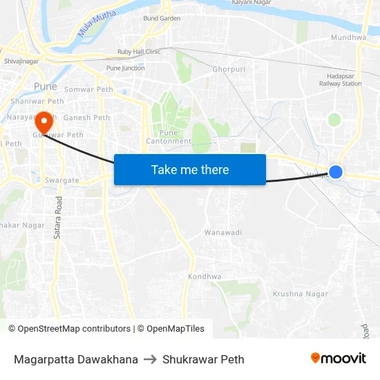 मगरपट्टा दवाखाना to शुक्रवार पेठ map