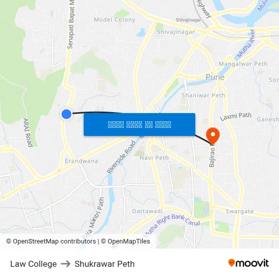 लॉ कॉलेज to शुक्रवार पेठ map