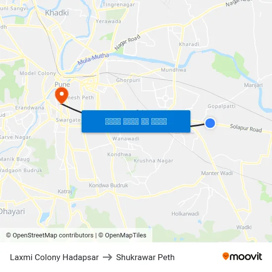 लक्ष्मी कॉलोनी हड़पसर to शुक्रवार पेठ map