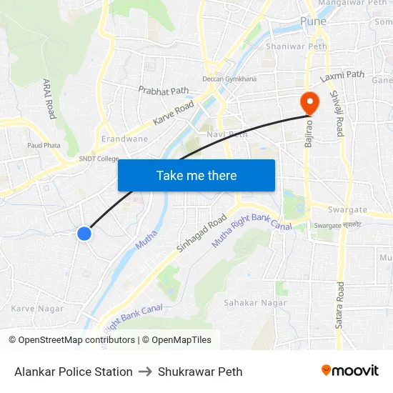अलंकार पुलिस स्टेशन to शुक्रवार पेठ map
