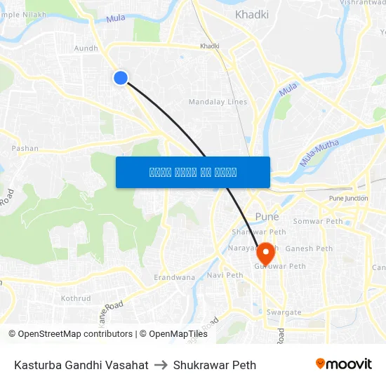 कस्तूरबा गांधी वसाहत to शुक्रवार पेठ map