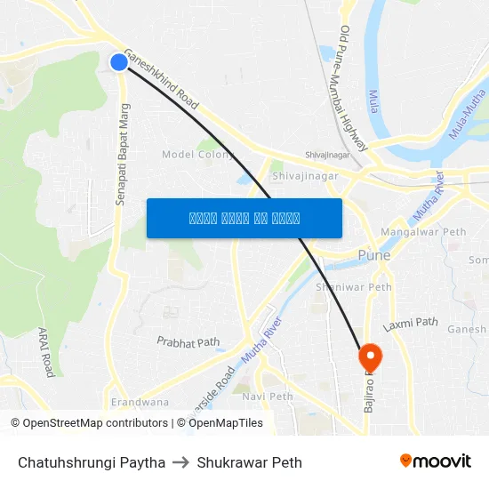 चतुःश्रृंगी पायथा to शुक्रवार पेठ map