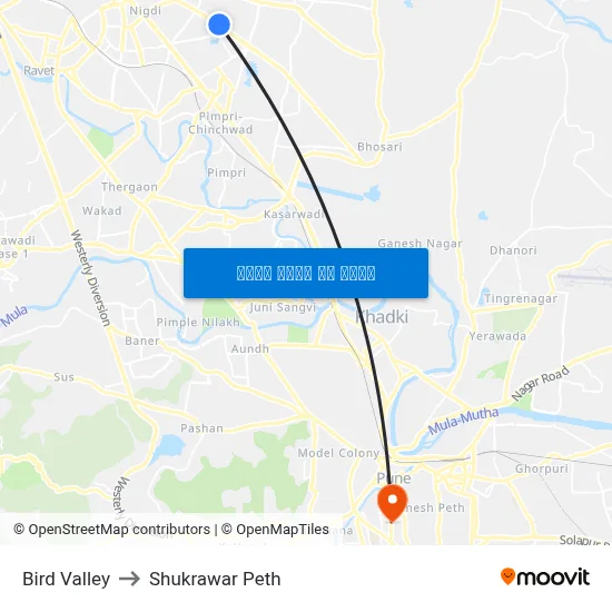 बर्ड वैली to शुक्रवार पेठ map