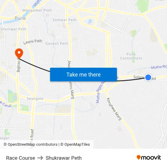 Race Course to Shukrawar Peth map