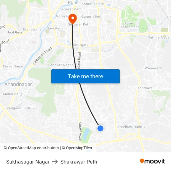 सुखसागर नगर to शुक्रवार पेठ map
