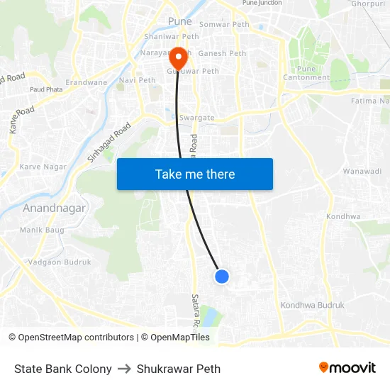 स्टेट बैंक कॉलोनी to शुक्रवार पेठ map