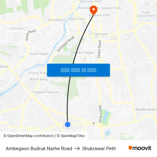 अंबेगाव बुद्रुक नरहे रोड to शुक्रवार पेठ map