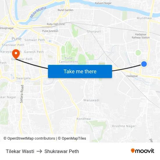 टिलेकर वस्ती to शुक्रवार पेठ map