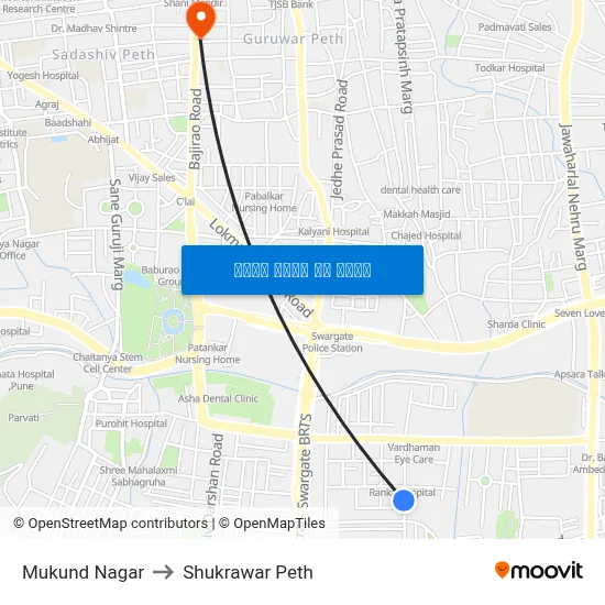 Mukund Nagar to Shukrawar Peth map