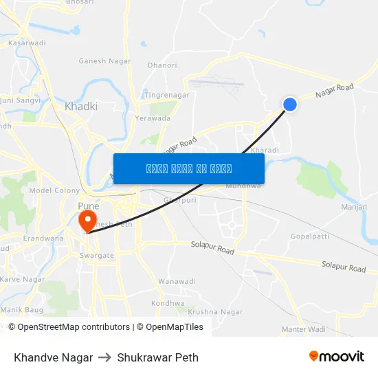खांडवे नगर to शुक्रवार पेठ map