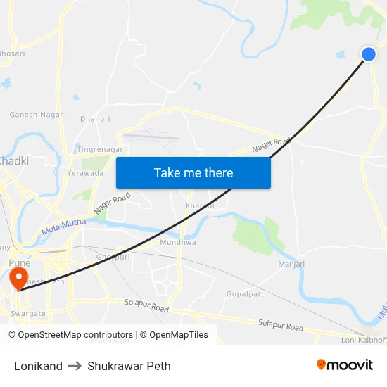 Lonikand to Shukrawar Peth map