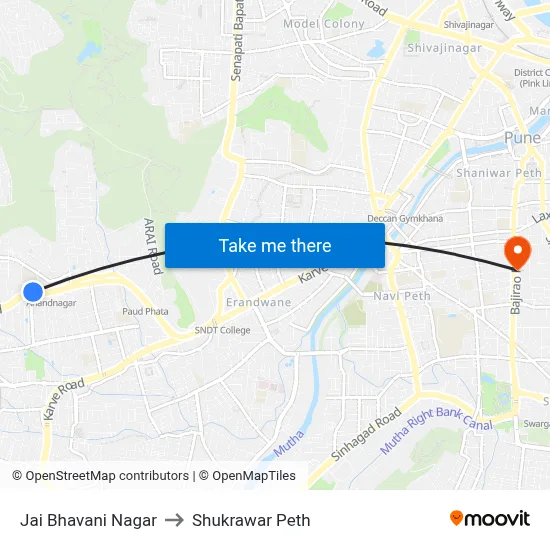 जय भवानी नगर to शुक्रवार पेठ map