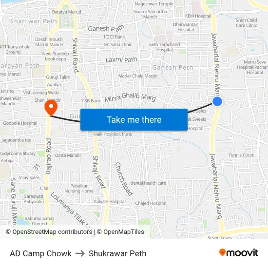 एडी कैंप चौक to शुक्रवार पेठ map