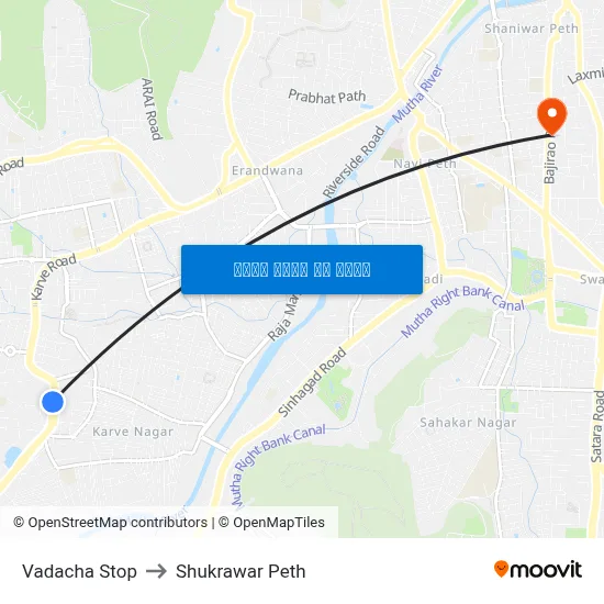 वडाचा स्टॉप to शुक्रवार पेठ map