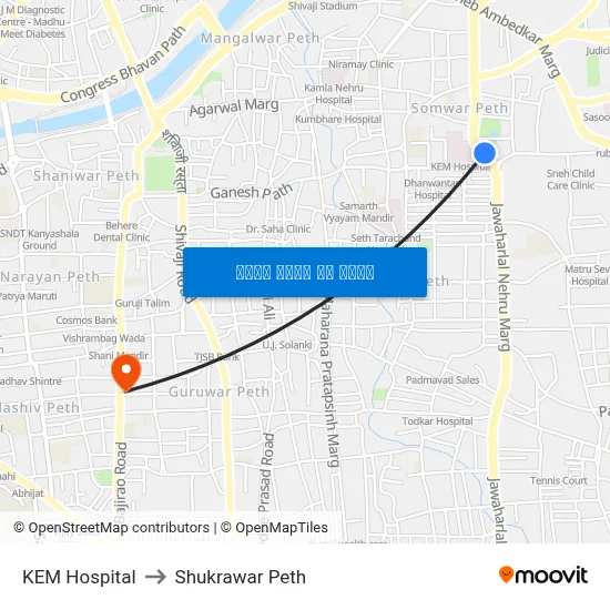 केईएम हॉस्पिटल to शुक्रवार पेठ map