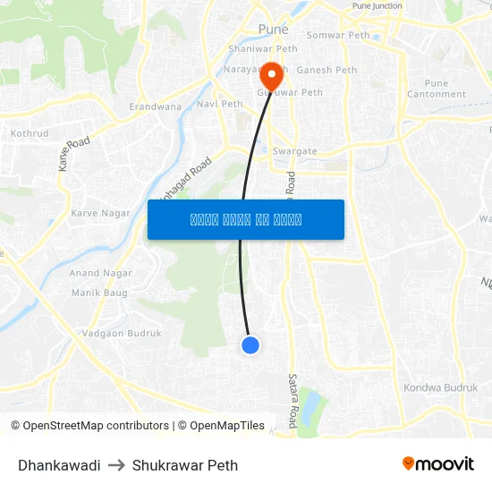 धनकावड़ी to शुक्रवार पेठ map