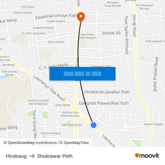 हीराबाग to शुक्रवार पेठ map