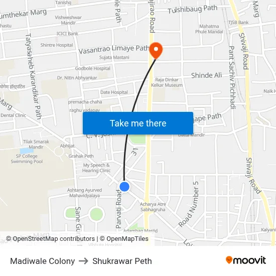 माडीवाले कॉलोनी to शुक्रवार पेठ map