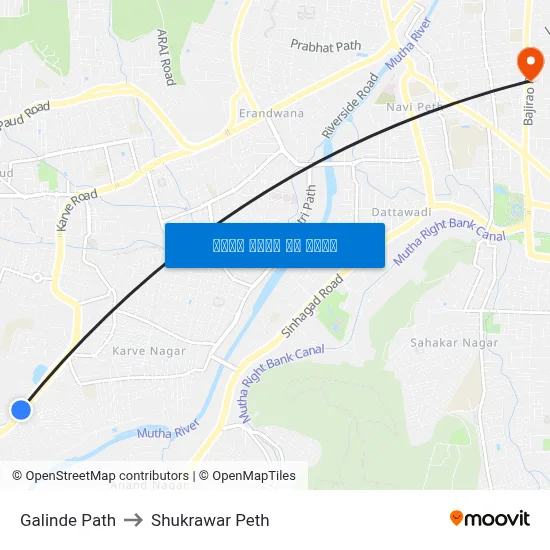 गलिंडे पथ to शुक्रवार पेठ map
