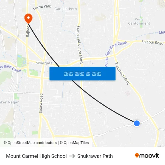 माउंट कार्मेल हाई स्कूल to शुक्रवार पेठ map