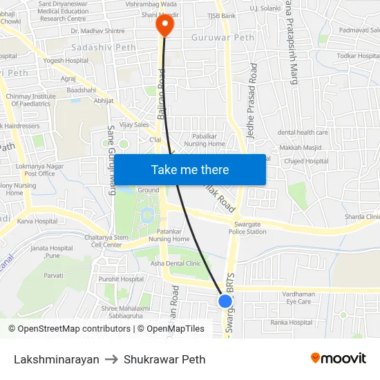 Lakshminarayan to Shukrawar Peth map