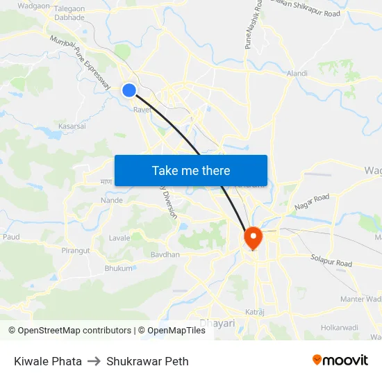 Kiwale Phata to Shukrawar Peth map