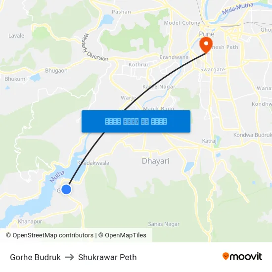 गोऱ्हे बुद्रुक to शुक्रवार पेठ map