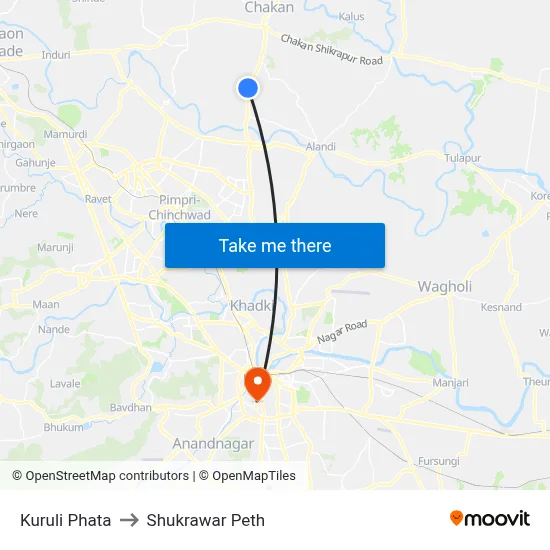 कुरुली फाटा to शुक्रवार पेठ map