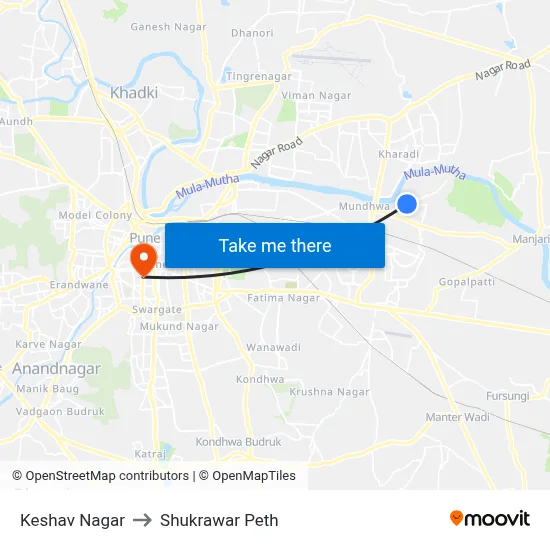 केशव नगर to शुक्रवार पेठ map
