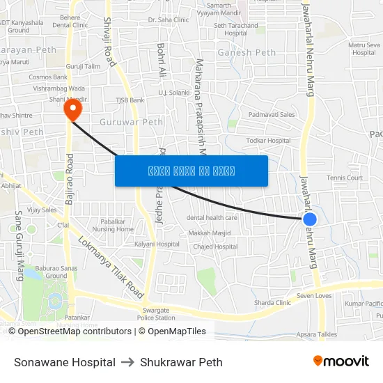 सोनावणे हॉस्पिटल to शुक्रवार पेठ map
