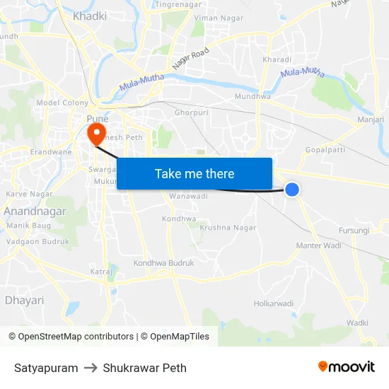 सत्यपुरम to शुक्रवार पेठ map