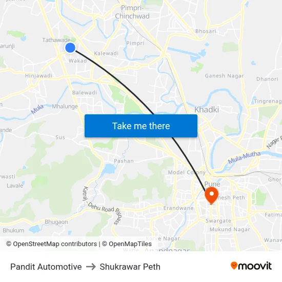पंडित ऑटोमोटिव to शुक्रवार पेठ map
