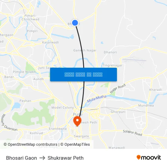 भोसरी गाव to शुक्रवार पेठ map