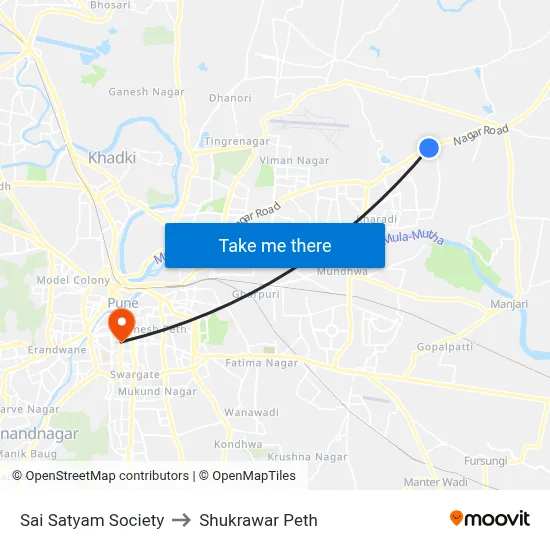 साई सत्यम सोसायटी to शुक्रवार पेठ map