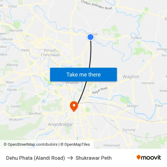 देहू फाटा to शुक्रवार पेठ map